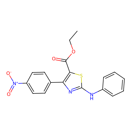 Ethyl 4-(4-nitrophenyl)-2-(phenylamino)-1,3-thiazole-5-carboxylate structure