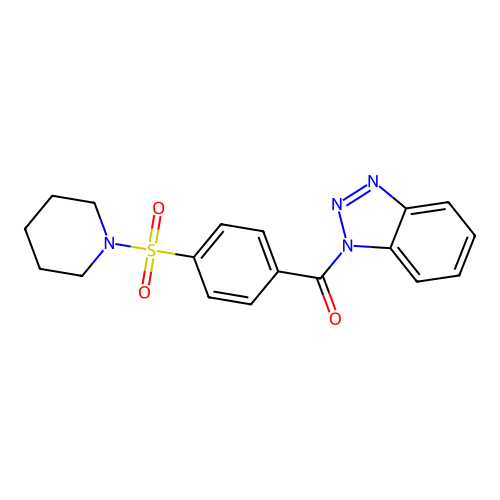 1H-benzotriazol-1-yl[4-(piperidin-1-ylsulfonyl)phenyl]methanone structure