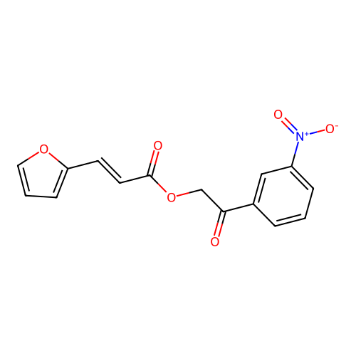 3-Furan-2-yl-acrylic acid 2-(3-nitro-phenyl)-2-oxo-ethyl ester structure