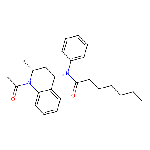 N-((2R,4S)-1-acetyl-2-methyl-1,2,3,4-tetrahydroquinolin-4-yl)-N-phenylheptanamide structure