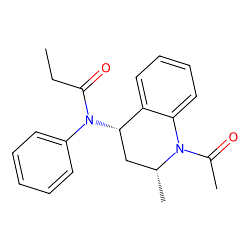 N-((2R,4S)-1-acetyl-2-methyl-1,2,3,4-tetrahydroquinolin-4-yl)-N-phenylpropionamide structure