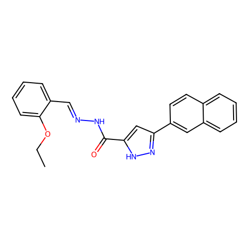(E)-N'-(2-ethoxybenzylidene)-3-(naphthalen-2-yl)-1H-pyrazole-5-carbohydrazide structure