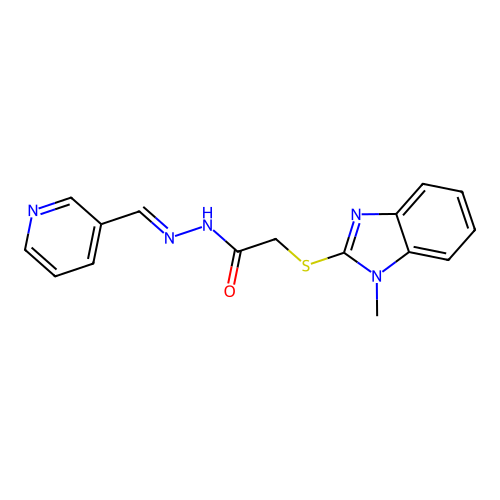 2-[(1-methyl-1H-benzimidazol-2-yl)sulfanyl]-N'-(3-pyridinylmethylene)acetohydrazide structure