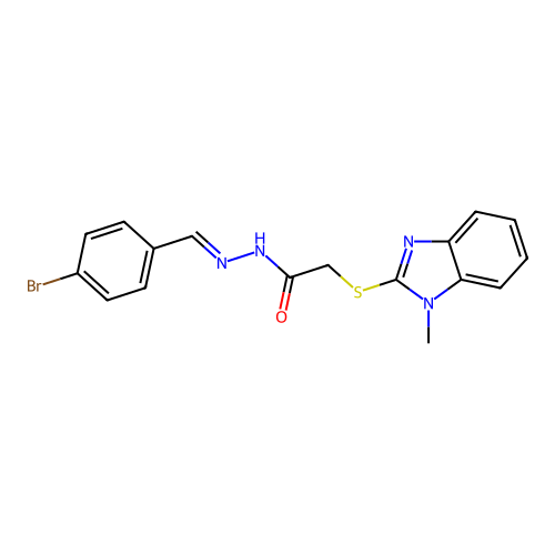 N'-(4-Bromobenzylidene)-2-((1-methyl-1H-benzimidazol-2-YL)thio)acetohydrazide structure