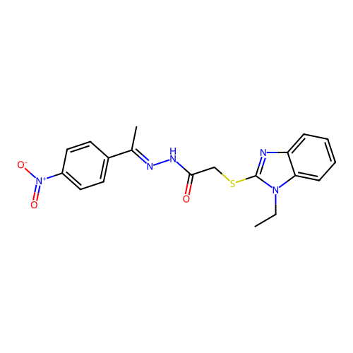 2-((1-ET-1H-BENZIMIDAZOL-2-YL)THIO)-N'-(1-(4-NITRO-PH)ETHYLIDENE)ACETOHYDRAZIDE structure