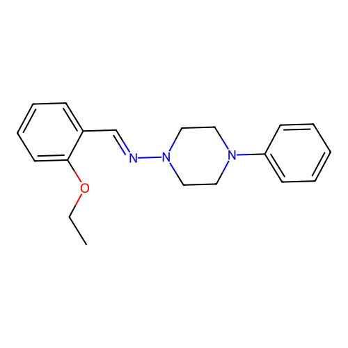 N-[(E)-(2-ethoxyphenyl)methylidene]-4-phenylpiperazin-1-amine structure