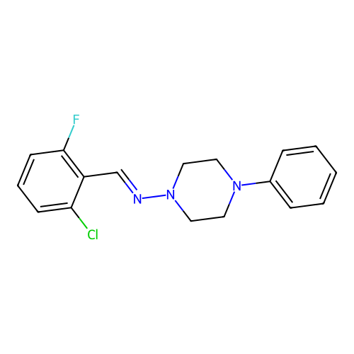 N-(2-Chloro-6-fluorobenzylidene)-4-phenyl-1-piperazinamine structure