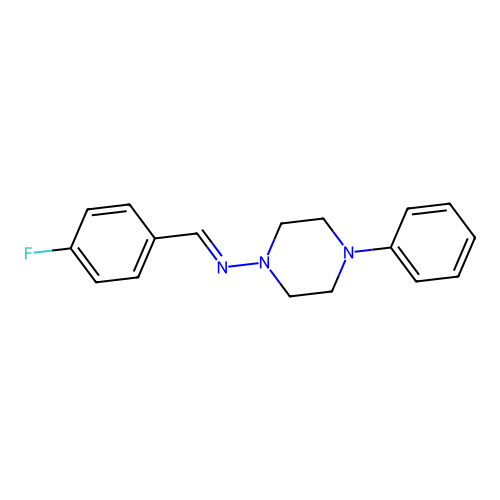 N-(4-Fluorobenzylidene)-4-phenyl-1-piperazinamine structure