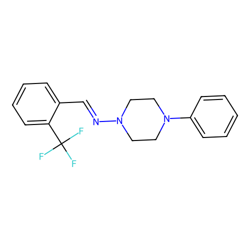4-Phenyl-N-(2-(trifluoromethyl)benzylidene)-1-piperazinamine structure