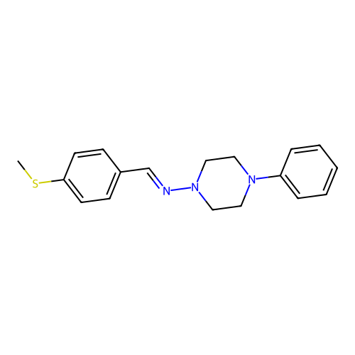 N-(4-(Methylthio)benzylidene)-4-phenyl-1-piperazinamine structure