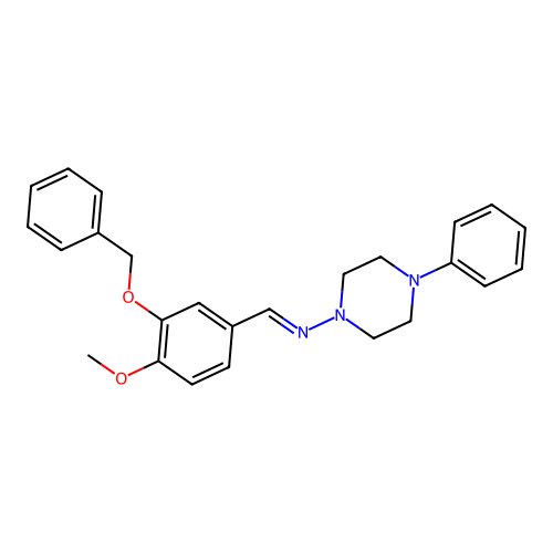 N-{(E)-[3-(benzyloxy)-4-methoxyphenyl]methylidene}-4-phenyl-1-piperazinamine structure