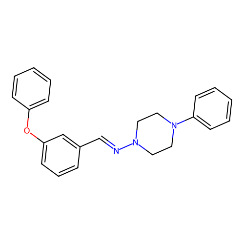 N-[(E)-(3-phenoxyphenyl)methylidene]-4-phenyl-1-piperazinamine structure