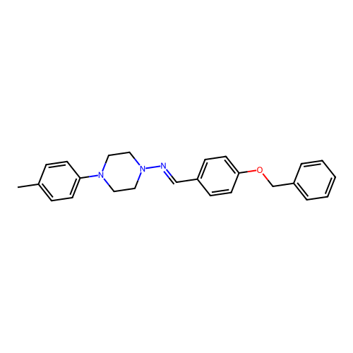 (4-Benzyloxy-benzylidene)-(4-P-tolyl-piperazin-1-YL)-amine structure