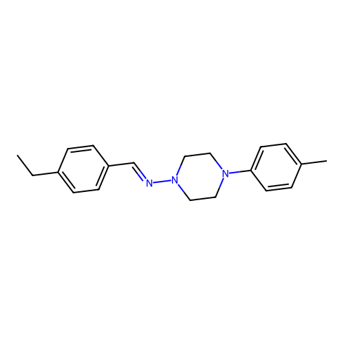 N-[(E)-(4-ethylphenyl)methylidene]-4-(4-methylphenyl)-1-piperazinamine structure