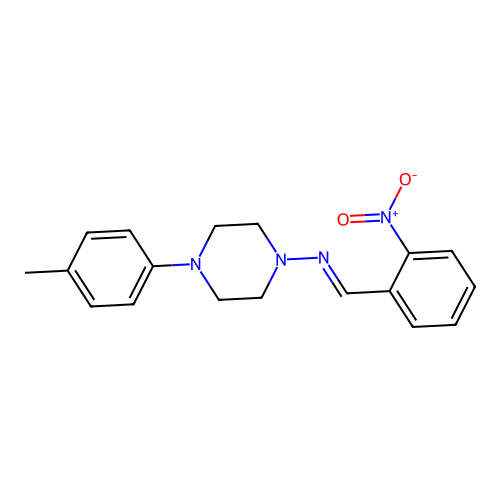 4-(4-methylphenyl)-N-(2-nitrobenzylidene)-1-piperazinamine structure