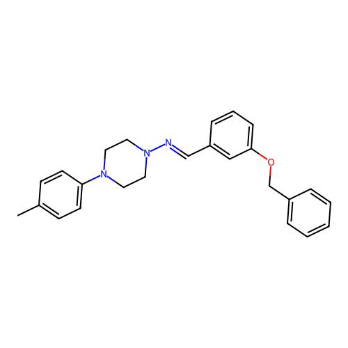 N-{(E)-[3-(benzyloxy)phenyl]methylidene}-4-(4-methylphenyl)-1-piperazinamine structure