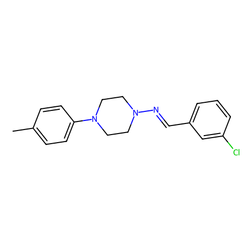 N-(3-Chlorobenzylidene)-4-(4-methylphenyl)-1-piperazinamine structure