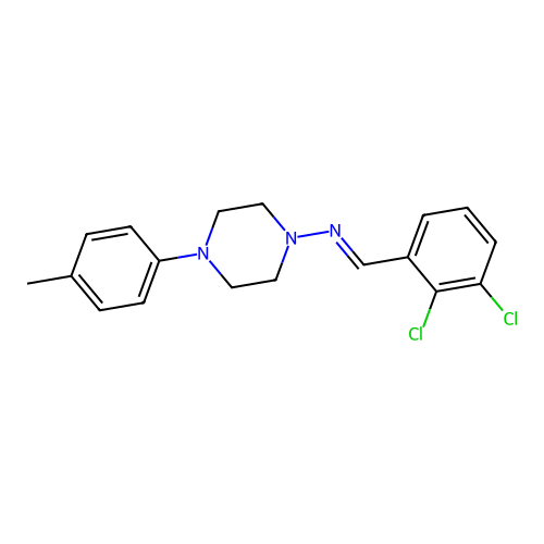 N-[(E)-(2,3-dichlorophenyl)methylidene]-4-(4-methylphenyl)-1-piperazinamine structure