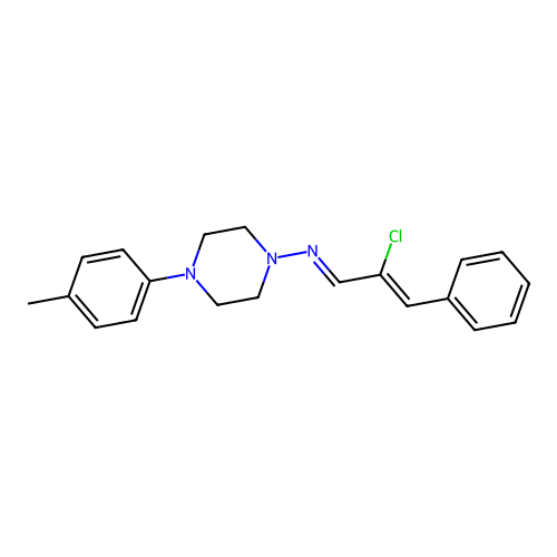 N-(2-chloro-3-phenyl-2-propen-1-ylidene)-4-(4-methylphenyl)-1-piperazinamine structure