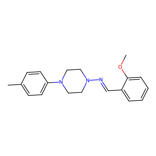 N-[(E)-(2-methoxyphenyl)methylidene]-4-(4-methylphenyl)-1-piperazinamine structure