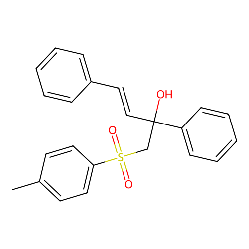 (E)-1-(4-methylphenyl)sulfonyl-2,4-diphenylbut-3-en-2-ol structure