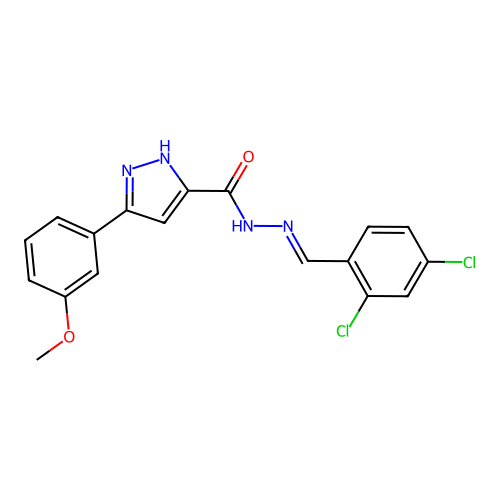 N'-(2,4-Dichlorobenzylidene)-3-(3-methoxyphenyl)-1H-pyrazole-5-carbohydrazide structure