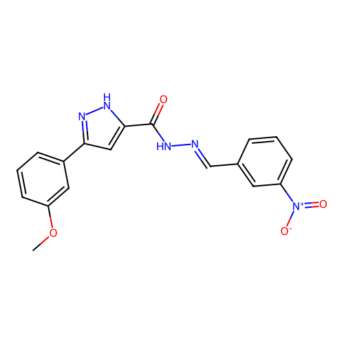 3-(3-methoxyphenyl)-N'-[(E)-(3-nitrophenyl)methylidene]-1H-pyrazole-5-carbohydrazide structure