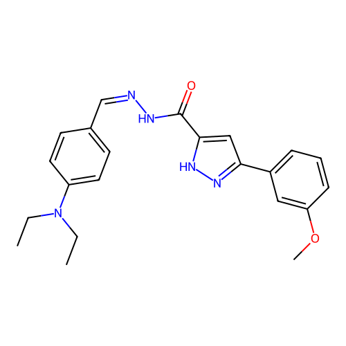 N'-{(E)-[4-(diethylamino)phenyl]methylidene}-3-(3-methoxyphenyl)-1H-pyrazole-5-carbohydrazide structure