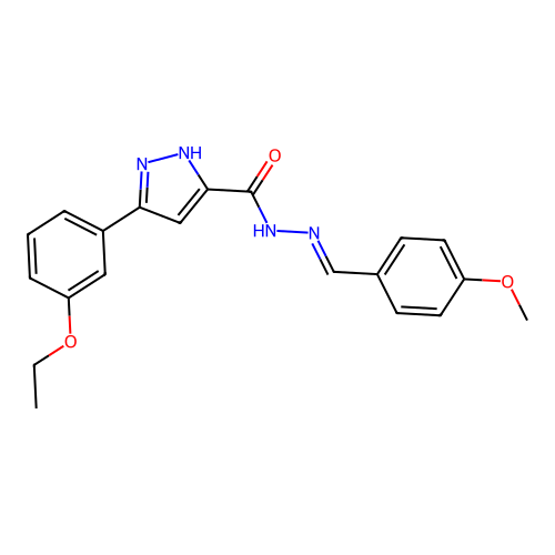 3-(3-ethoxyphenyl)-N'-[(E)-(4-methoxyphenyl)methylidene]-1H-pyrazole-5-carbohydrazide structure
