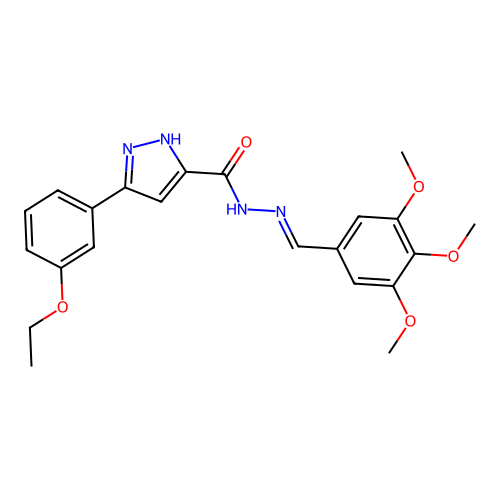 3-(3-ethoxyphenyl)-N'-[(E)-(3,4,5-trimethoxyphenyl)methylidene]-1H-pyrazole-5-carbohydrazide structure