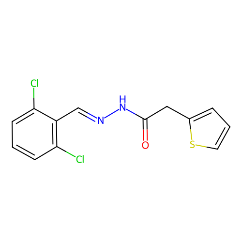 N'-(2,6-Dichlorobenzylidene)-2-(2-thienyl)acetohydrazide structure