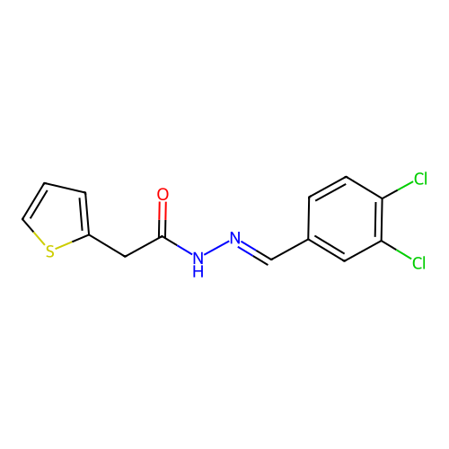 N'-[(E)-(3,4-dichlorophenyl)methylidene]-2-(2-thienyl)acetohydrazide structure