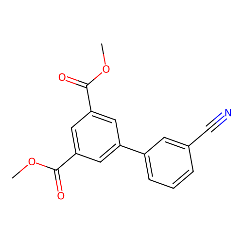 Dimethyl 3'-cyano[1,1'-biphenyl]-3,5-dicarboxylate structure