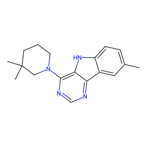4-(3,3-dimethylpiperidin-1-yl)-8-methyl-5H-pyrimido[5,4-b]indole structure