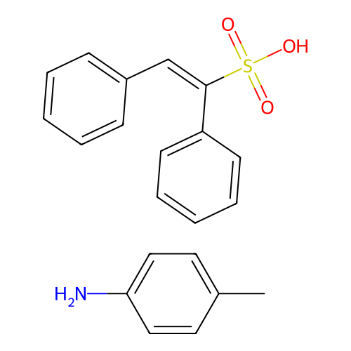 (E)-1,2-diphenylethenesulfonic acid;4-methylaniline structure