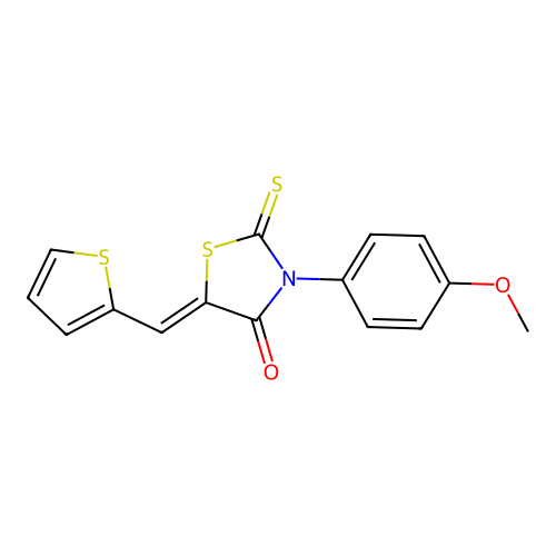 3-(4-Methoxyphenyl)-5-(2-thienylmethylene)-2-thioxo-1,3-thiazolidin-4-one structure