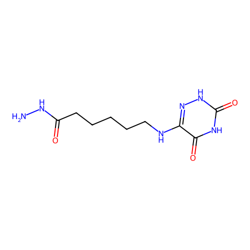 6-[(3,5-Dihydroxy-1,2,4-triazin-6-yl)amino]hexanehydrazide structure