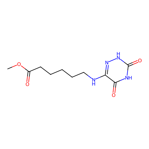 methyl 6-[(3,5-dioxo-2H-1,2,4-triazin-6-yl)amino]hexanoate structure