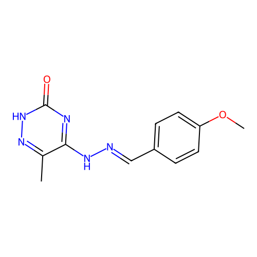 4-Methoxybenzaldehyde (6-methyl-3-oxo-2,3-dihydro-1,2,4-triazin-5-yl)hydrazone structure