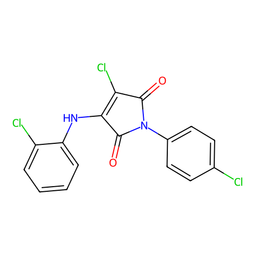 3-chloro-1-(4-chlorophenyl)-4-((2-chlorophenyl)amino)-1H-pyrrole-2,5-dione structure