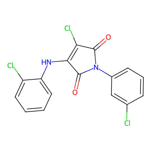 3-chloro-1-(3-chlorophenyl)-4-((2-chlorophenyl)amino)-1H-pyrrole-2,5-dione structure