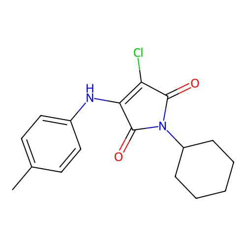 3-Chloro-1-cyclohexyl-4-p-tolylamino-pyrrole-2,5-dione structure