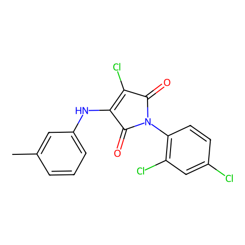 3-chloro-1-(2,4-dichlorophenyl)-4-[(3-methylphenyl)amino]-1H-pyrrole-2,5-dione structure