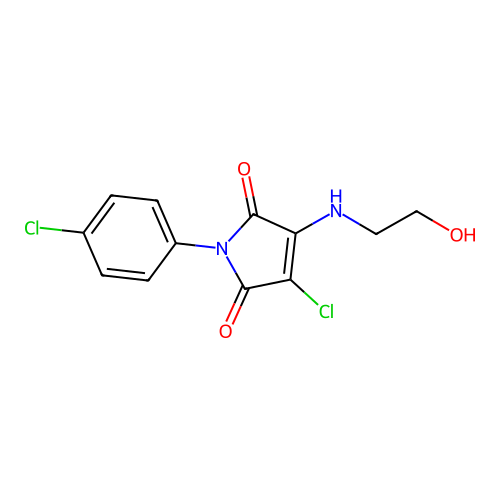 3-Chloro-1-(4-chlorophenyl)-4-(2-hydroxyethylamino)pyrrole-2,5-dione structure