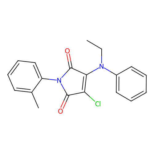 3-chloro-4-[ethyl(phenyl)amino]-1-(2-methylphenyl)-1H-pyrrole-2,5-dione structure