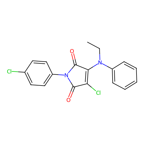 3-chloro-1-(4-chlorophenyl)-4-(ethyl(phenyl)amino)-1H-pyrrole-2,5-dione structure
