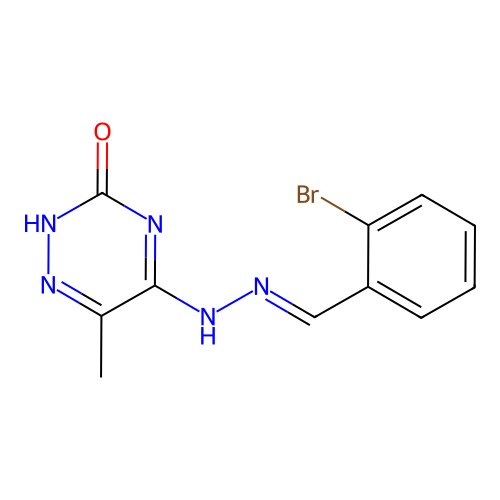 5-[(2E)-2-(2-bromobenzylidene)hydrazinyl]-6-methyl-1,2,4-triazin-3-ol structure