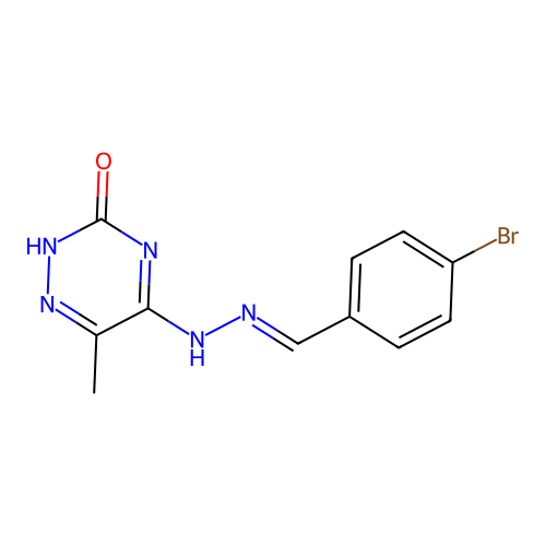 5-[(2E)-2-(4-bromobenzylidene)hydrazinyl]-6-methyl-1,2,4-triazin-3-ol structure