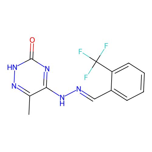 C12H10F3N5O structure