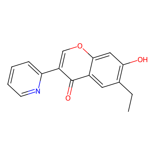6-ethyl-7-hydroxy-3-(pyridin-2-yl)-4H-chromen-4-one structure